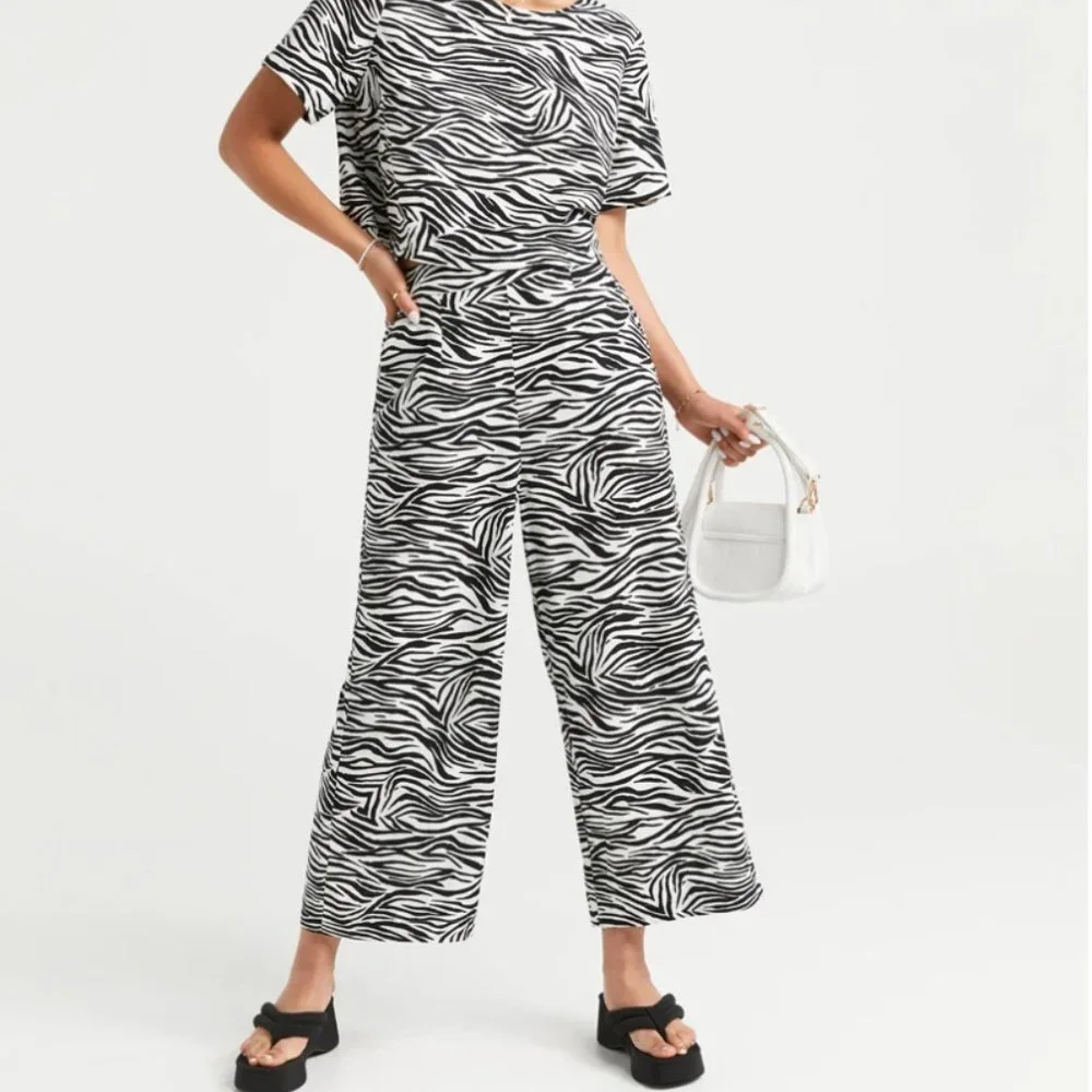 Brand New Linen Zebra Culottes - Picture 1 of 7